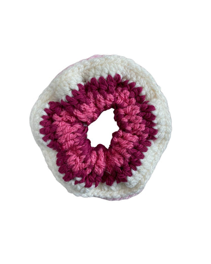 Chunky knod scrunchie | Pink & White