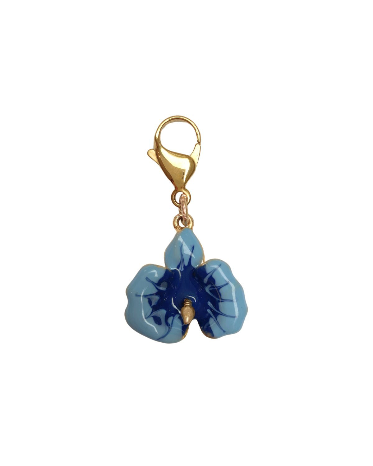 Blue blossom bag charm