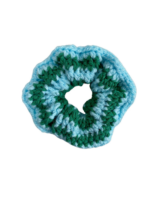 Chunky knod scrunchie | Blue & Green