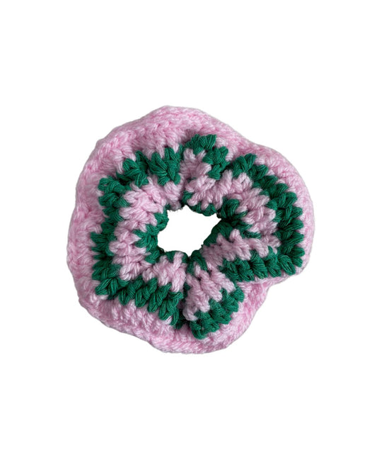 Chunky knod scrunchie | Pink & Green