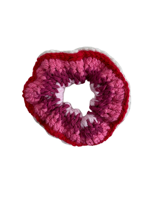 Chunky knod scrunchie | Pink & Red