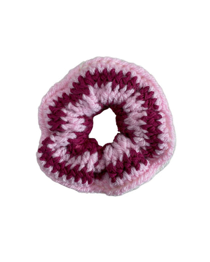 Chunky knod scrunchie | Pink & White