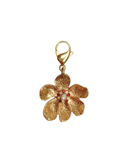 Gold blossom bag charm